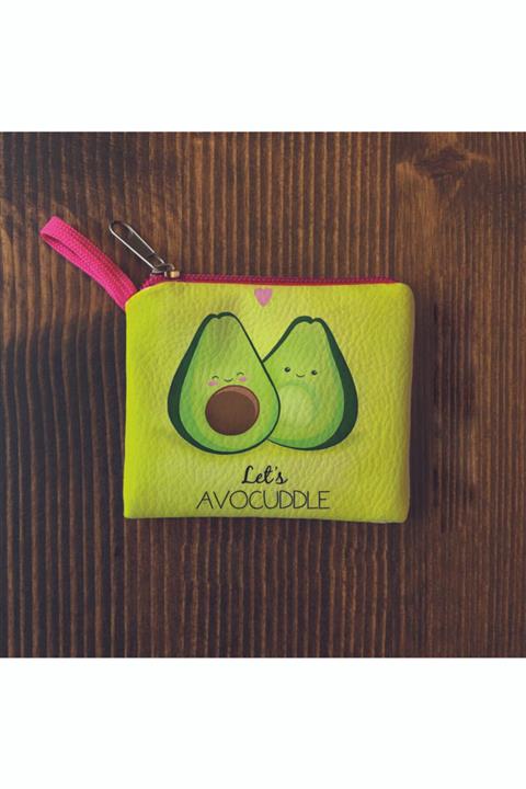 Filemo tasarım Kadın Sarı Avakadolu Mini Bozuk Para Cüzdanı