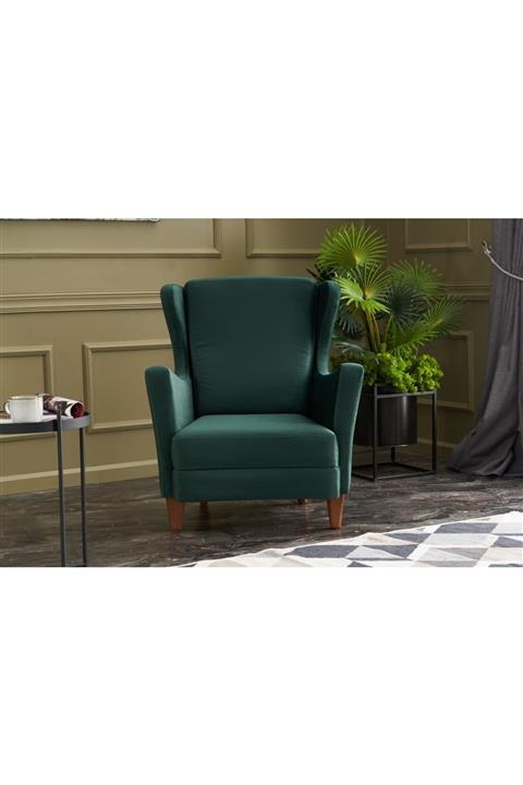 Evdebiz Yeşil  Ahşap Lola Berjer