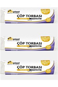 ATİPLAST Çöp Torbası Endüstriyel Büyük Boy 65x80 150 gram 10 Adetli 3 Rulo