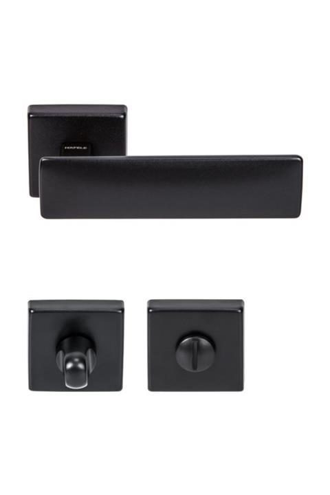 Hafele Spring Wc Kapı Kolu Seti, Mat Siyah Renk