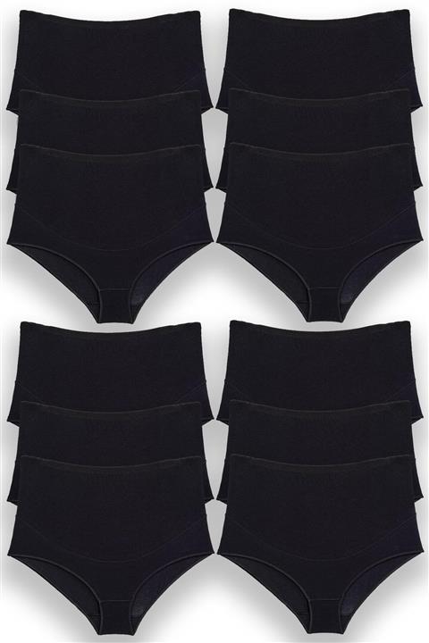 BSM 12'li Kadın Siyah Modal Geniş Rahat Kilot Hamile Külodu