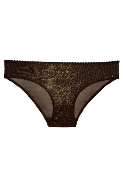 Romina Valy Altın Sim Baskılı Tül Kumaş Tasarım Bayan Slip