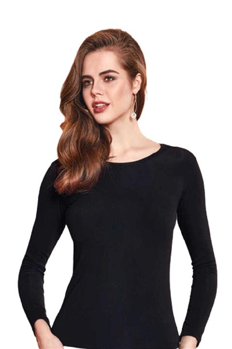 Berrak Kadın Siyah Uzun Kollu Termal Üst İçlik 5'li 8028