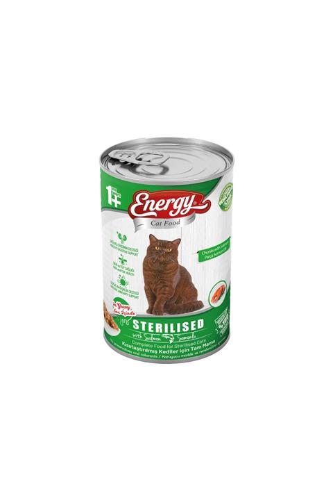 Energy Somonlu Kısırlaştırılmış Kedi Maması-400 Gram-12 Konserve