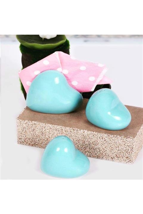 İDEAL SERAMİK Kalp Peçetelik Tuzluk Seti