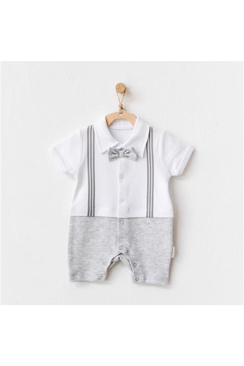 andywawa Erkek Bebek Gri Pamuklu Tulum