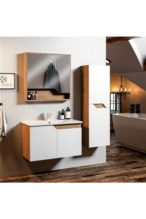 Belinza Silva Banyo Dolabı Takımı Boy Dolaplı 85 cm