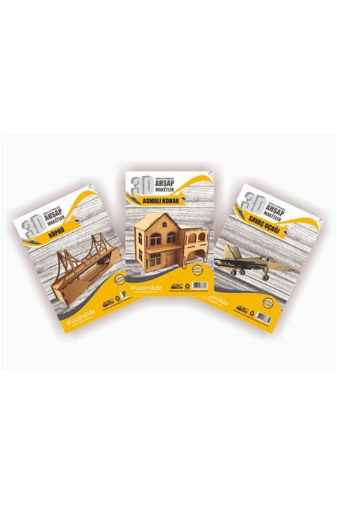MAKETÇİNİZ 3 Lü Maket Seti-5 Savaş Uçağı-asmalı Konak-köprü