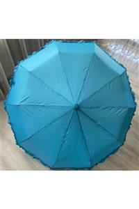 Kinary Şemsiye 10 Telli Düz / Eyfel Kule Desenli Full Otomatik Mavi