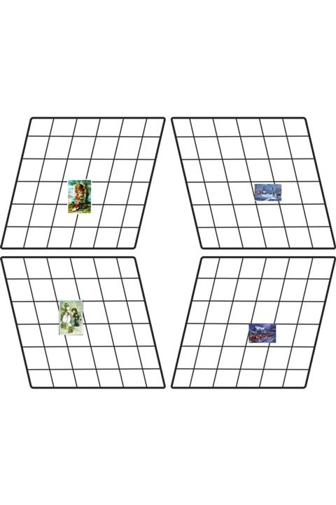 Tiydem Dekoratif Tel Pano Baklava Model 4 Lü Set