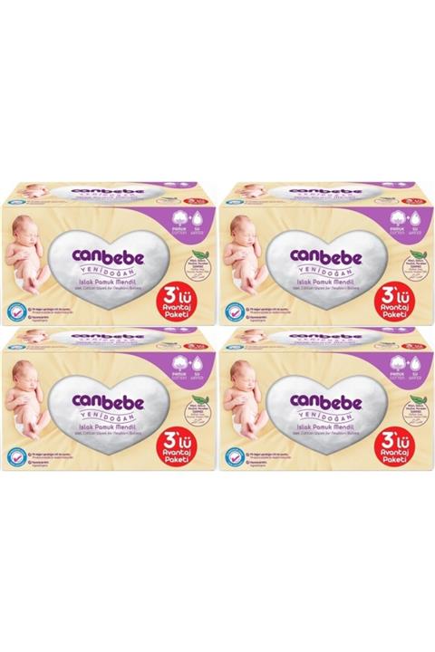 Canbebe Yenidoğan Islak Pamuk Mendil 40 Yaprak X 12 Adet 480 Yaprak