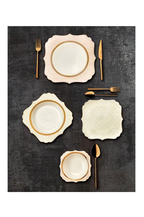 SILA 86 Parça Afra Porselen Yemek Takımı Osmanlı