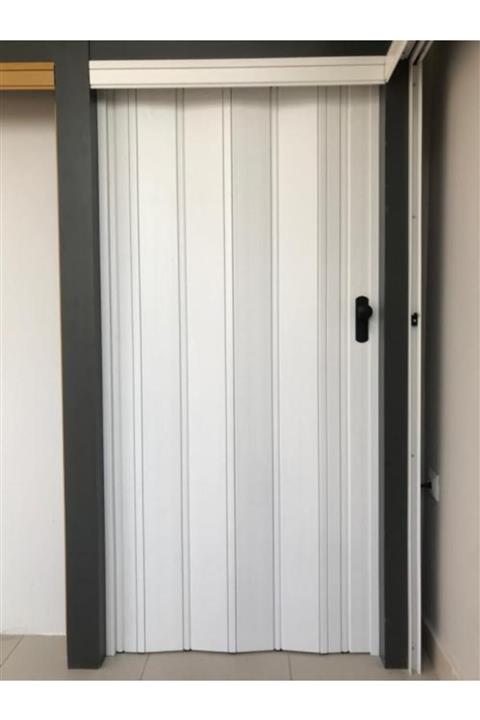 KAPER Katlanır Akordiyon Pvc Kapı-beyaz-en: 118-132 Cm-boy: 220 Cm E Kadar Tüm Ölçüler
