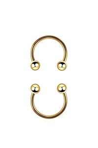 Modavinya 316l Cerrahi Çelik Gold Renk Kulak Burun Helix Kıkırdak Septum Dudak Tragus Piercing 2'li