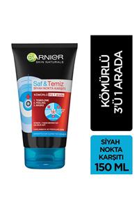 Garnier Saf & Temiz Siyah Nokta Karşıtıkömürlü 3'ü 1 Arada Maske