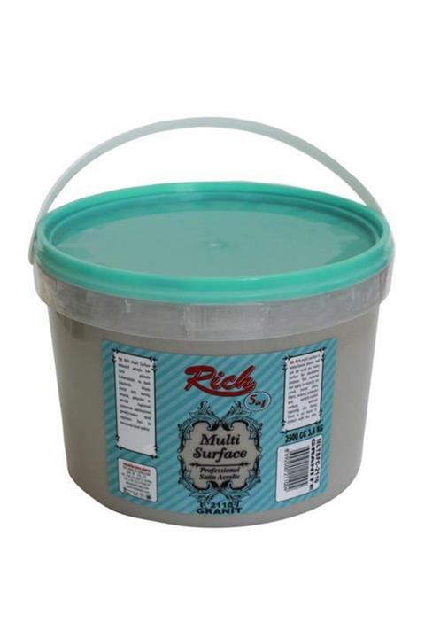 Rich Multi Surface Her Yüzey İçin Akrilik Boya 2500 ml. 2110 GRANİT