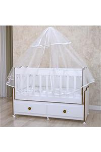 Garaj Home Elegant Sümela Lüks Uyku Setli Beşik Kombini - Mavi Uykusetli