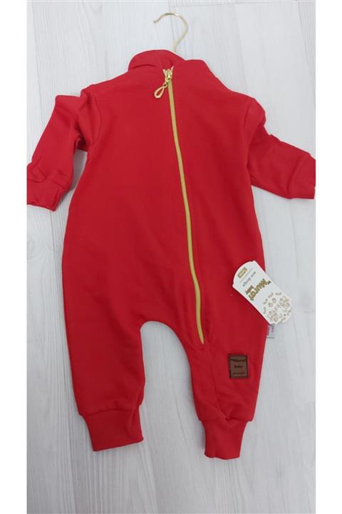 Murat Baby Kız Bebek Kırmızı Düz Fermuarlı Tulum