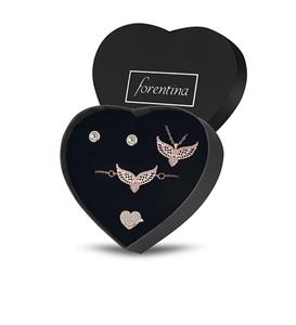 Forentina Rose Melek Kanadı Kolye Bileklik Küpe Set Ps1255