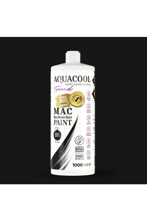 SZN Wood Aquacool Trend M.a.c Hobi Boyası Su Bazlı Akrilik 891 - Siyah 1000 Ml