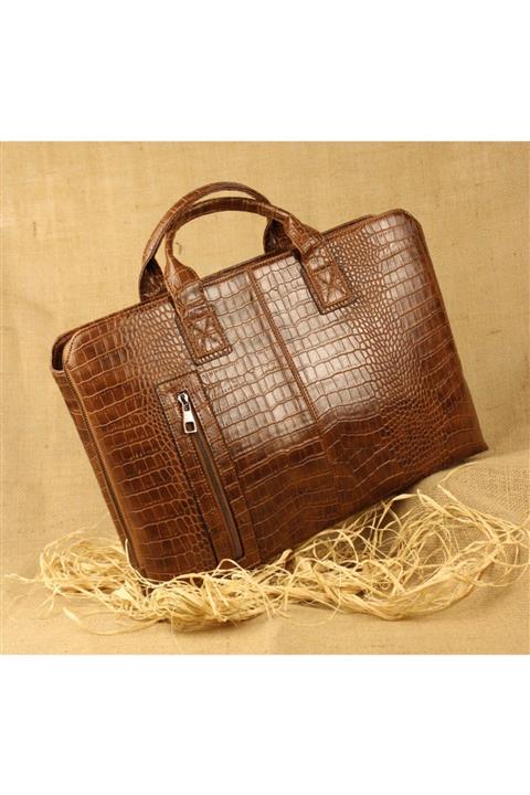 activebag Unisex Kahverengi Deri Evrak Ve Notebook Çantası