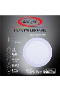 HESLIGHT Hs.136/1 18w Sıva Üstü Led Panel 6500k Beyaz Işık