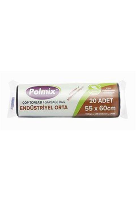 Polmix Çöp Torbası Endüstiriyel Orta Boy 150 gram 55 X 60 25 Mikron Siyah 1 Paket