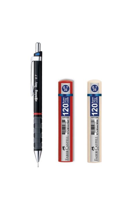 Notpa Rotring Tikky 0.7 Mm Kahverengi Kalem Ve Faber Castell Min Uç Y
