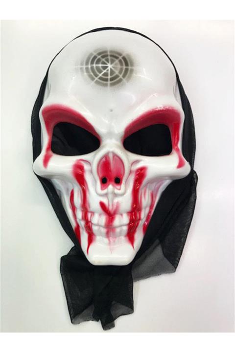 ASMEYAL Kanlı Surat Örümcek Ağ Şeritli Korku Maskesi