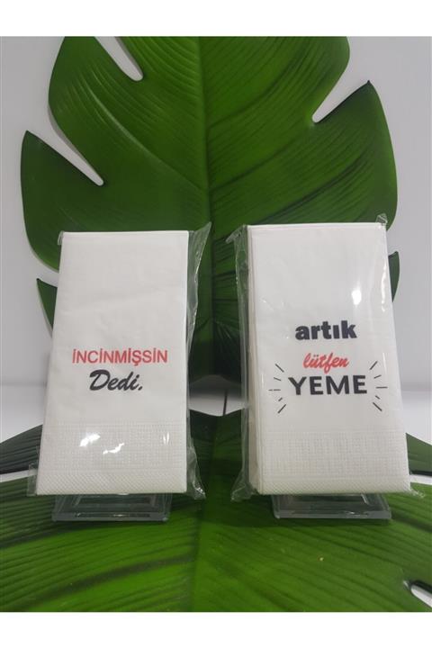 MorzaYolu X 2 Paket Konuşan Akıllı Sunum Peçetesi 20 Adet X 2 Paket (esprılı Temalı)