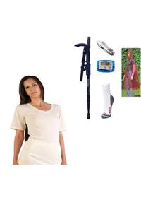 Uygur Kadın Kısa Kollu Yün Içlik - Doğa Ve Spor Severler Için Trekking Set 3 Wt-002 Işıklı Baston