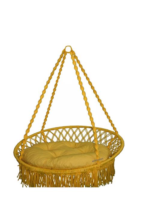 KEYİF SEPETİ Relaks Püsküllü Salıncak Sarı (SARI MİNDERLİ)