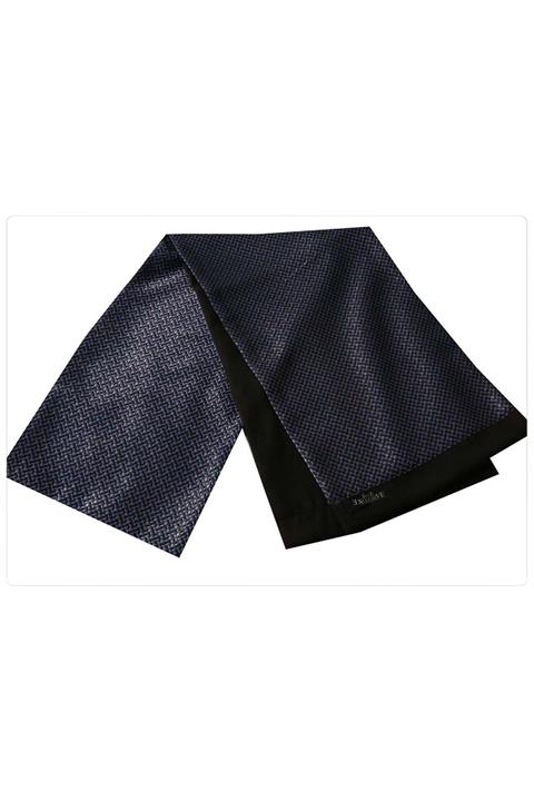 Exve Exclusive Erkek Mavi Kahve Desenli Çift Taraflı Atkı