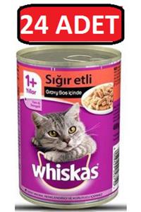 Whiskas Sığır Etli Konserve Yaş Kedi Maması 24 Adet X 400 Gr