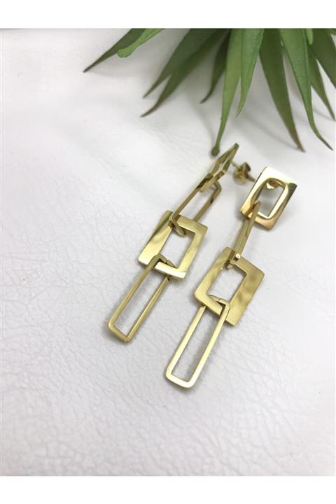 bymissnora Kare Zincir Çelik Küpe