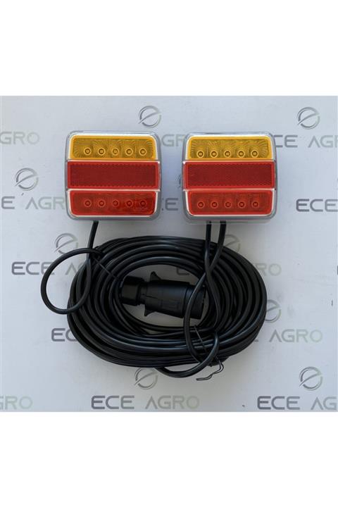 eceagro Tekne Römork Karavan Mıknatıslı Led Stop Lamba Set