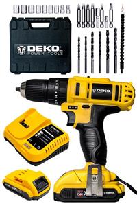 DEKOPRO POWER TOOLS Alman 36 V 5 Ah Darbeli Li-ion Çift Akülü Şarjlı Matkap + 24 Pcs Set