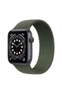 GREGOSS Apple Watch 2\\3\\4\\5\\6 Seri Uyumlu38-40mm (M) Beden Örgülü Esnek Solo Döngü Kordon Haki Yeşil