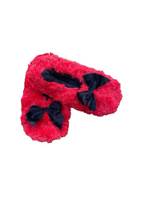 MOOD Club Nakışlı Kadın Babet 35 - 39 Kırmızı Siyah Kurdele