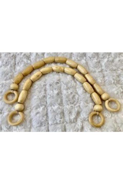 MİYA Boncuklu Çanta Sapı- 8, Açık Bej, 49 Cm