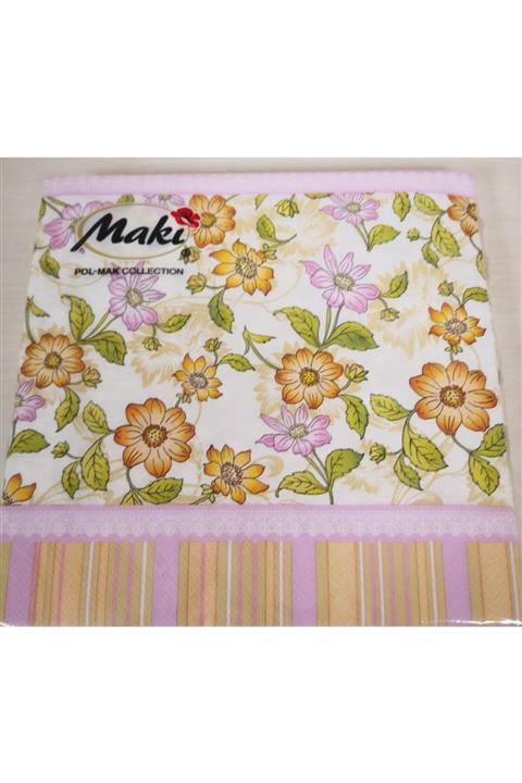Maki Desenli Kağıt Peçete 33x33 cm 3 Kat 20'li