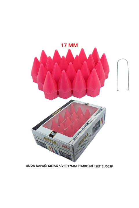 mefsa A Kalite Bijon Kapağı Sivri 17 Mm Pembe 20 Li Set