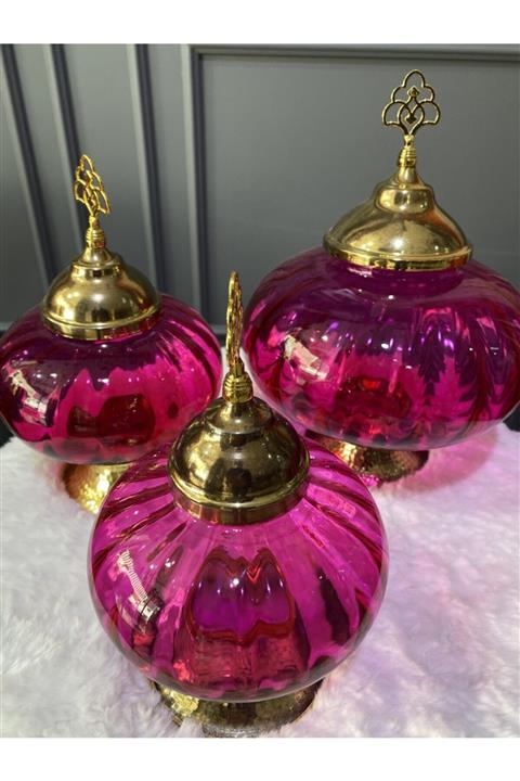 Ecehan Perde 3'lü Cam Üfleme Set