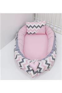 mordesing Zigzag Babynest Bebek Yatağı Pembe 10440