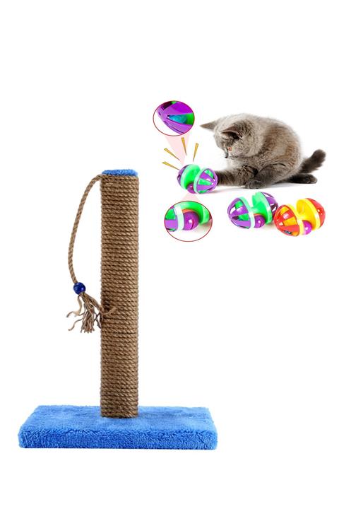 AST GROSS PET Kedi Tırmalama Mavi Ve Çıngıraklı Kedi Oyuncağı