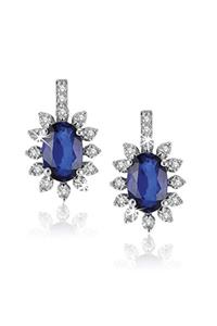 Emel Pırlanta 1.50 Ct. Pırlanta Safir Küpe