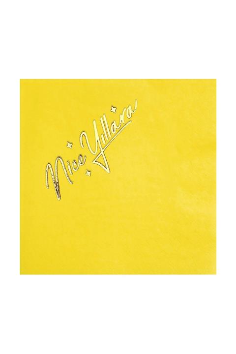 Story 33 X 33 Cm Altın Varak Nice Yıllara Desenli 16'lı Sarı Renkli Kağıt Peçete