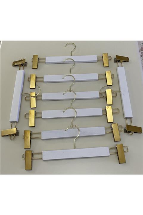 Onouqo Ahşap Askılık Beyaz Elbise Kıyafet Askısı 20 Adet