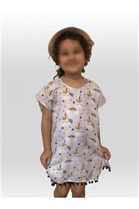 Babyce Mavi Unicorn Desenli Müslin Panço
