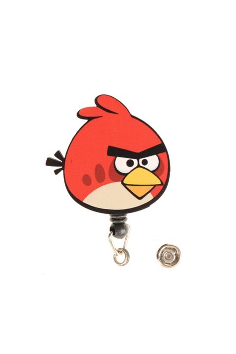 Cetinshop Kırmızı Kuş Tasarım Ahşap Yoyo Yaka Kartlık